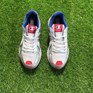 Champion 2K Leather Low Cut Retro Sneakers White Red Blue